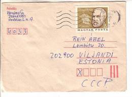 GOOD HUNGARY Postal Cover To ESTONIA 1984 - Good Stamped: Miklos Zrinyi - Lettres & Documents