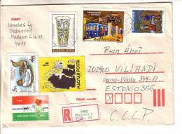 GOOD HUNGARY " REGISTERED " Postal Cover To ESTONIA 1990 - Good Stamped: Metro ; Art ; Bird ; Bear - Covers & Documents