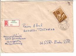 GOOD HUNGARY " REGISTERED " Postal Cover To ESTONIA 1977 - Good Stamped: Telegraph - Brieven En Documenten