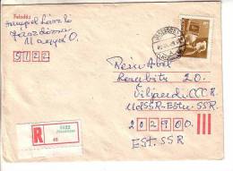 GOOD HUNGARY " REGISTERED " Postal Cover To ESTONIA 1980 - Good Stamped: Telegraph - Cartas & Documentos