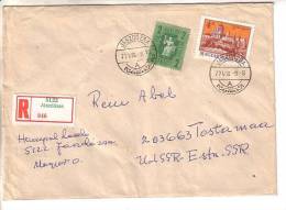 GOOD HUNGARY " REGISTERED " Postal Cover To ESTONIA 1977 - Good Stamped - Lettres & Documents