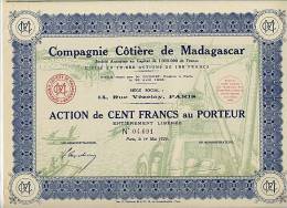 COMPAGNIE COTIERE DE MADAGASCAR 1926 - Navigation