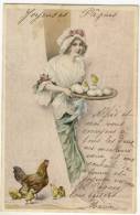 Carte Viennoise. - WICHERA.  Femme , Poule Et Poussins - Wichera