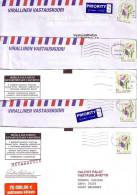 5 X GOOD FINLAND Postal Covers 2012 - Good Stamped: Peas / Flowers 2008 - Covers & Documents