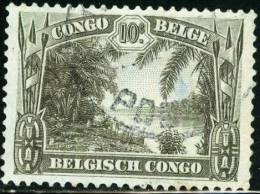 BELGIAN CONGO, CONGO BELGA, INDIGENI, ANIMALI, PAESAGGI, 1931, FRANCOBOLLO USATO, Scott 140 - Oblitérés