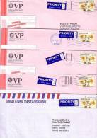 5 X GOOD FINLAND Postal Covers 2012 - Good Stamped: Flowers - Cartas & Documentos