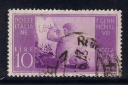 SS5524 - REPUBBLICA  , Il 10 Lire Filigrana Ruota ND E Lettere 9/10 Pos D  Used - Errors And Curiosities