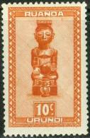 RUANDA-URUNDI, 1948, INDIGENOUS ART, FRANCOBOLLO NUOVO (MLH*), Scott 90 - Unused Stamps