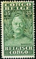 BELGIAN CONGO, CONGO BELGA, 1928, The Explorer Henri Morton Stanley, FRANCOBOLLO NUOVO (MLH*), Scott 118 - Nuovi