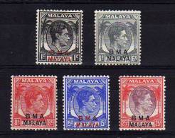 B.M.A. - 1945 - Definitives (Part Set, Ordinary Paper) - MH - Malaya (British Military Administration)