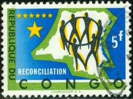 REPUBBLICA DI CONGO, 1963, RECONCILIATION, FRANCOBOLLO USATO, Scott 452 - Autres & Non Classés