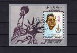 UNO Menschenrechte 1967 J.F.Kennedy Südjemen Yafa 44/48,ZD,10-KB+ Block 9 O 13€ USA-Präsident History Sheetlet Bf Arabia - Khor Fakkan