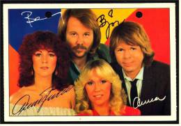 Alte Reproduktion Autogrammkarte  -  ABBA -  Von Ca. 1982 - Handtekening