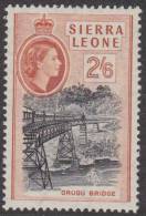 SIERRA LEONE 1956 2/6 QE SG 219 LHM XQ344 - Sierra Leone (...-1960)