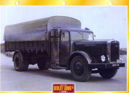 FICHE CARTONNE 25x18.5 CM CAMION DOC.AU DOS VOIR SCAN SERIE AGE D´OR BERLIET GDMG 1939 - Camiones