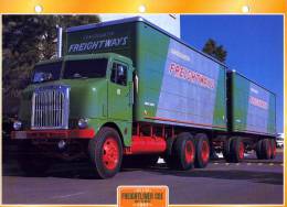 FICHE CARTONNE 25x18.5 CM CAMION DOC.AU DOS VOIR SCAN SERIE AGE D´OR FREIGHTLINER COE 1947 - Trucks