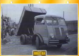 FICHE CARTONNE 25x18.5 CM CAMION DOC.AU DOS VOIR SCAN SERIE AGE D´OR BERLIET GLA 1949 - Vrachtwagens