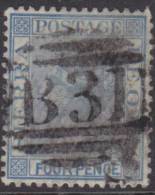 SIERRA LEONE 1872 4d QV Wmk CC SG 14 U XQ213 - Sierra Leone (...-1960)