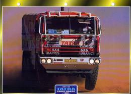 FICHE CARTONNE 25x18.5 CM CAMION DOC.AU DOS VOIR SCAN SERIE COMPETITION TATRA PARIS DAKAR 1990 - LKW