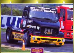 FICHE CARTONNE 25x18.5 CM CAMION DOC.AU DOS VOIR SCAN SERIE COMPETITION CARTERPILLAR TDR SUPERTRUCK 1992 - Camiones