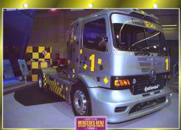 FICHE CARTONNE 25x18.5 CM CAMION DOC.AU DOS VOIR SCAN SERIE COMPETITION MERCEDES BENZ ATEGO SUPERTRUCK 1998 - Vrachtwagens