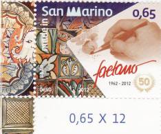 P - 2012 San Marino - Ceramica Del Faetano - Unused Stamps