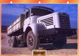 FICHE CARTONNE 25x18.5 CM CAMION DOC.AU DOS VOIR SCAN SERIE TRAVAUX PUBLICS 1967 BERLIET GBH 12 - LKW