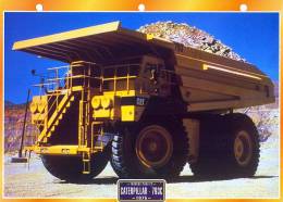 FICHE CARTONNE 25x18.5 CM CAMION DOC.AU DOS VOIR SCAN SERIE TRAVAUX PUBLICS 1975 CATERPILLAR 793C - Camion