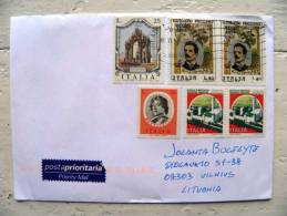 Cover Sent From Italy To Lithuania, Napoli, Music Giacomo Puccini, Botticelli - 2011-20: Cartas & Documentos