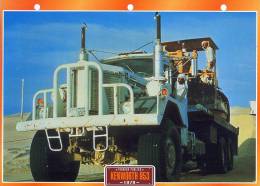 FICHE CARTONNE 25x18.5 CM CAMION DOC.AU DOS VOIR SCAN SERIE TRAVAUX PUBLICS 1979 Kenworth 953 - Camiones