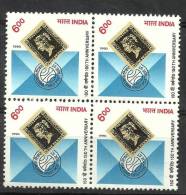 INDIA, 1990, Penny Black, 150th Anniv Of First Postage Stamp, Block Of 4,  MNH, (**) - Nuovi