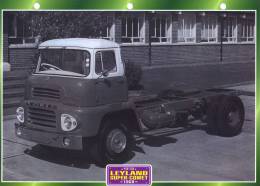 FICHE CARTONNE 25x18.5 CM CAMION DOC.AU DOS VOIR SCAN SERIE PORTEUR 1959 LEYLAND SUPER COMET - Trucks