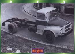 FICHE CARTONNE 25x18.5 CM CAMION DOC.AU DOS VOIR SCAN SERIE PORTEUR 1960 UNIC SAVERNE - Camion