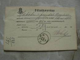 Hungary GYÖR -RAAB -Föladó-vevény   Recepisse   1883   D84257.7 - Briefe U. Dokumente