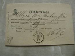 Hungary GYÖR -RAAB -Föladó-vevény   Recepisse   1883   D84257.13 - Cartas & Documentos