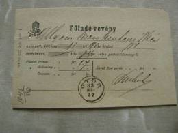 Hungary GYÖR -RAAB -Föladó-vevény   Recepisse   1883   D84257.13 - Briefe U. Dokumente