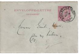 Entier Postal Lettre Locale De Bruxelles Pour Bruxelles Du 18 Juin 1888 Enitier Type Léopold II - Covers