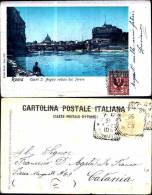 9184) CARTOLINA DI ROMA- 1902 - Castel S. Angelo Veduto Dal Tevere-VIAGGIATA - Castel Sant'Angelo