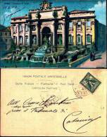 9226) CARTOLINA DI ROMA- 1906 - Fontana Di Trevi-VIAGGIATA - Fontana Di Trevi