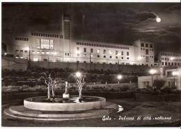 GELA ( CALTANISETTA ) PALAZZO DI CITTA' - NOTTURNO-  - 1957 - Gela