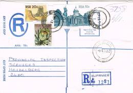 0609. Carta Certificada KLIPRIVIER (South Africa) RSA 1986 - Lettres & Documents