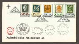 South Africa RSA FDC 5.9 STAMPS ON STAMPS -1990 National Stamp Day - Lettres & Documents