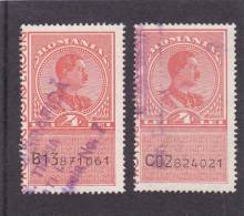 REVENUE,FISCAUX,2 DIF. COLOR Stamps,Romania. - Steuermarken