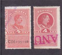 REVENUE,FISCAUX,2 DIF. COLOR Stamps,Romania. - Fiscaux