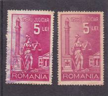 REVENUE,FISCAUX,2 DIF. COLOR Stamps,Romania. - Fiscaux