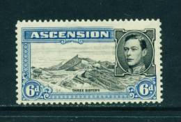 ASCENSION - 1938 George VI  6d Mounted Mint 1 - Ascension