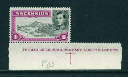 ASCENSION - 1938 George VI  10s Mounted Mint 2 - Ascension (Ile De L')