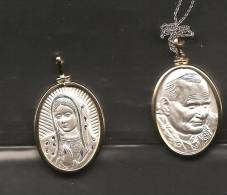 O) 2012 MEXICO,FACE LADY OF GUADALUPE, FRONT SIDE AND REVERSE-GOLD AND SILVER, SIZE SMALL. - Collares/Cadenas