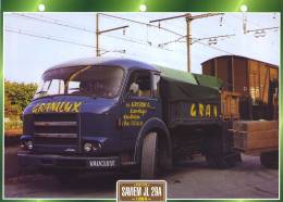 FICHE CARTONNE 25x18.5 CM CAMION DOC.AU DOS VOIR SCAN SERIE PORTEUR 1964 SAVIEM JL 29A - Trucks