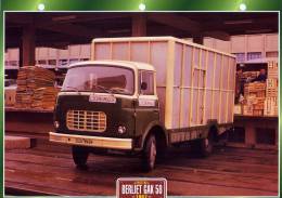 FICHE CARTONNE 25x18.5 CM CAMION DOC.AU DOS VOIR SCAN SERIE PORTEUR 1967 BERLIET L'ECONOMIQUE GAK 50 - LKW